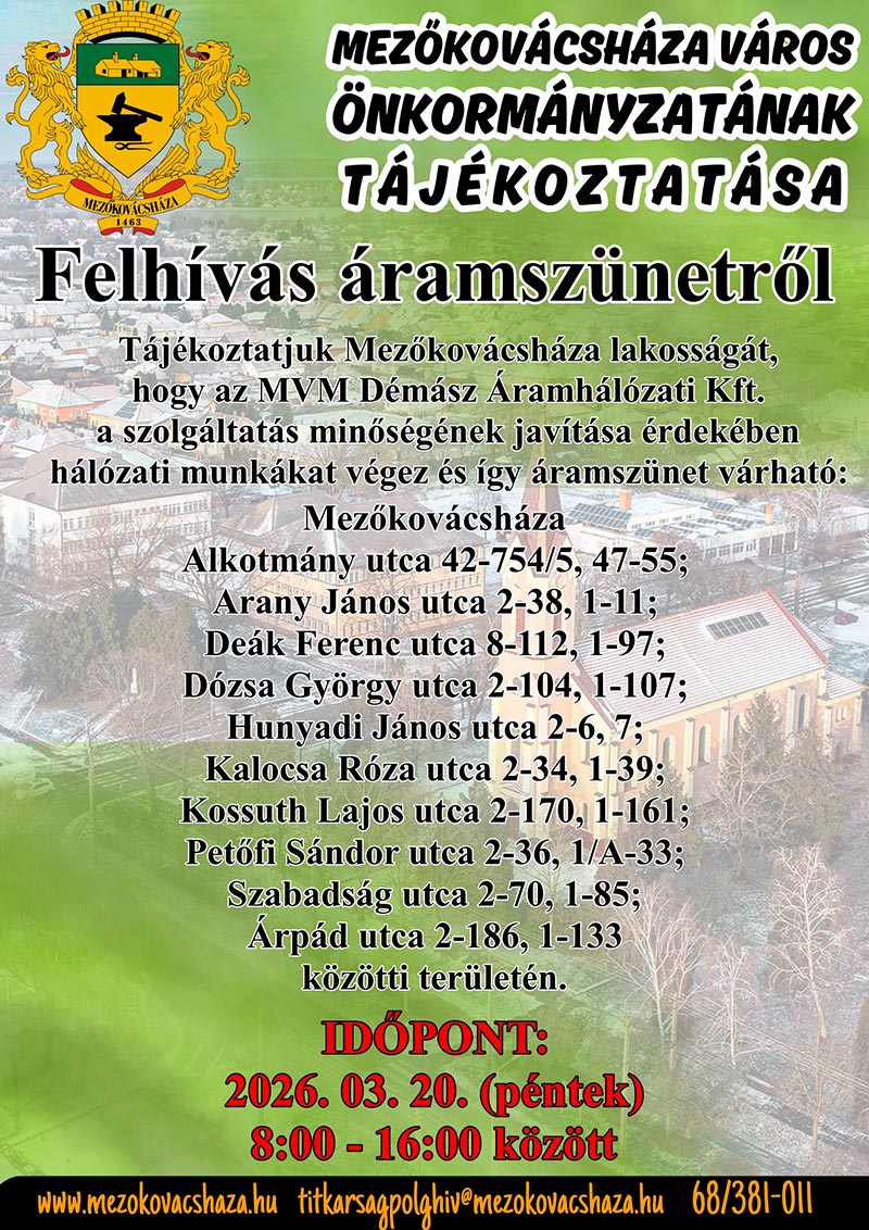 aramszunet 2026.03.20